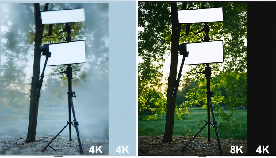 Comparison of video resolution and quality from 4K to 8K and smartphone cameras