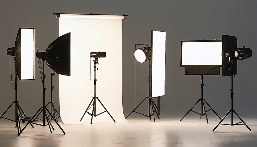 Professional product photo showing various AI-generated lighting arrangements