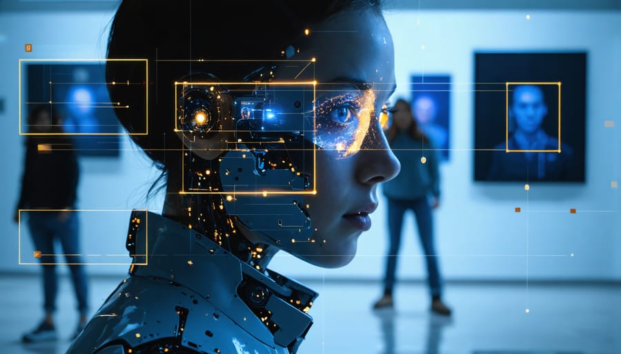 Camera display showing real-time AI subject detection and tracking
