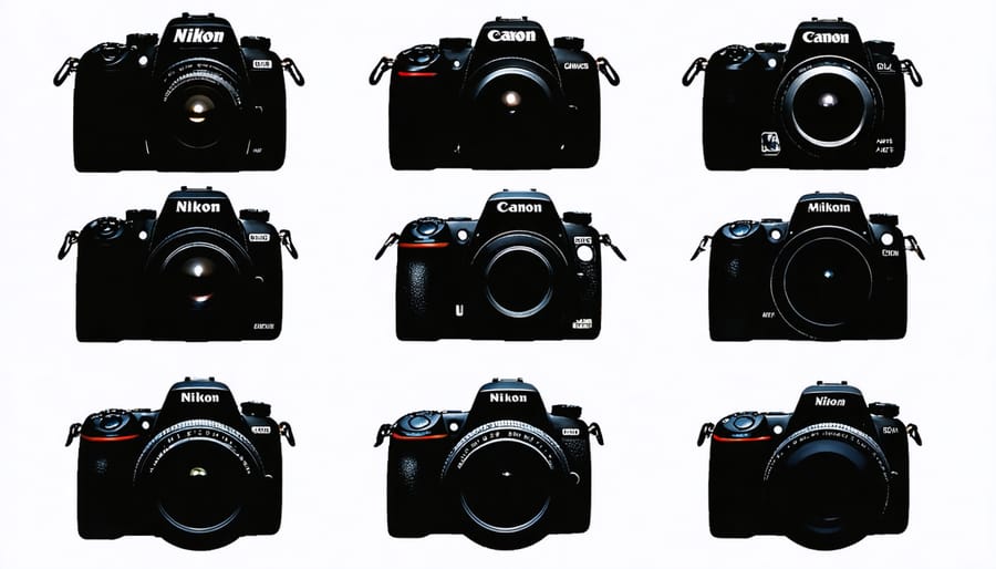 Display of various Advanced Photo System cameras from major manufacturers