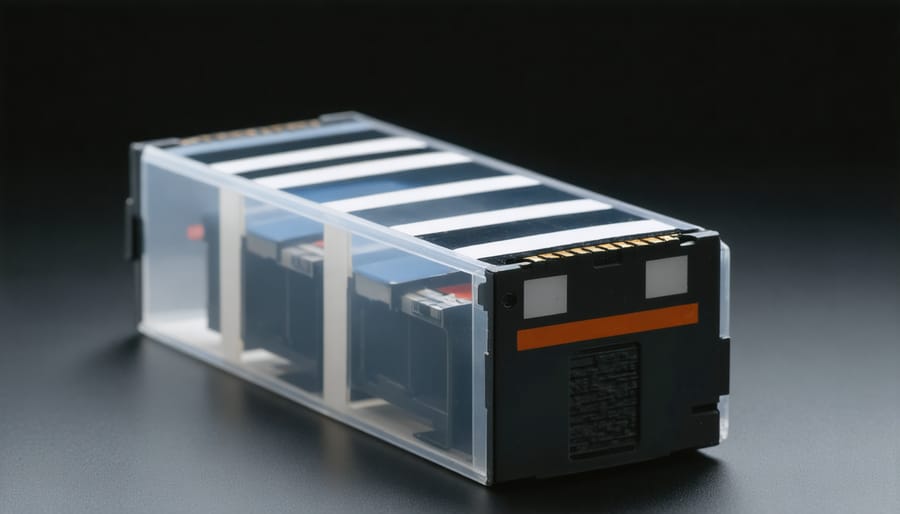 Close-up view of an APS film cartridge highlighting its unique features