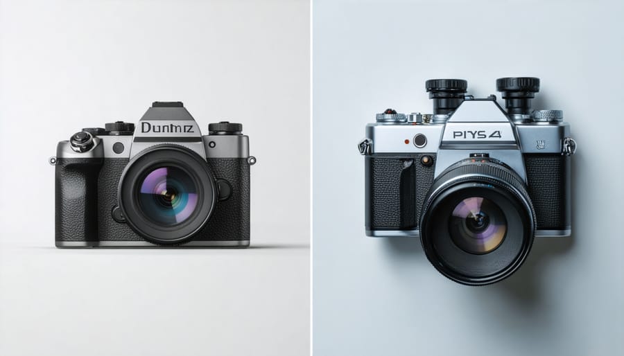 Size comparison showing evolution from 1990s digital camera to modern smartphone camera module