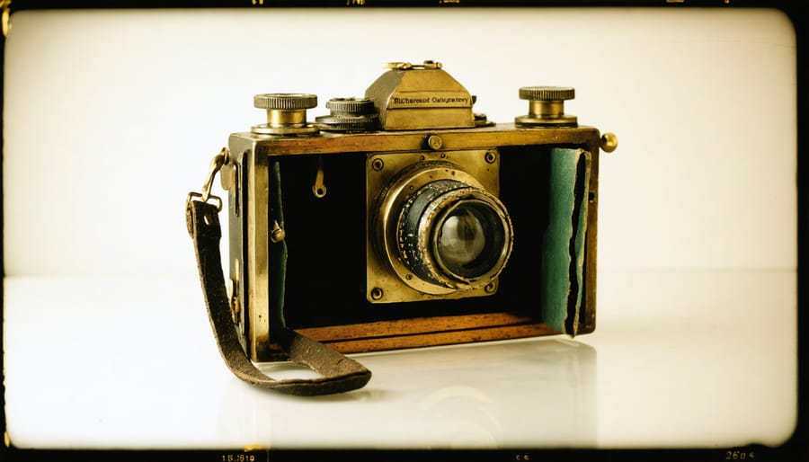 Historical brass Daguerreotype camera lens showing early photographic technology