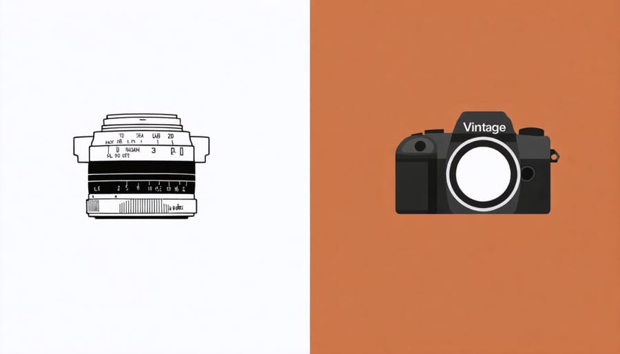 Comparison photographs demonstrating differences between vintage and modern lens rendering