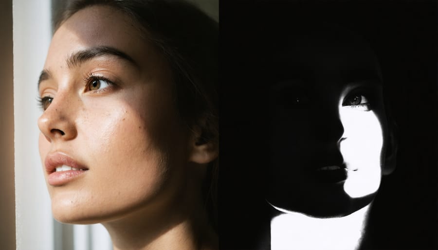 Before and after photos showing incorrect and correct product lighting techniques