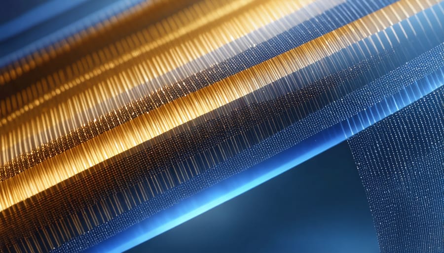 Electron microscope image showing the structure of nano-crystal lens coating layers