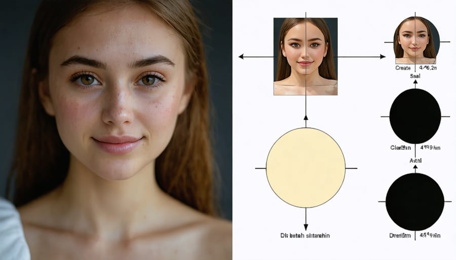 Three identical portrait compositions showing increasing background blur with larger sensor sizes