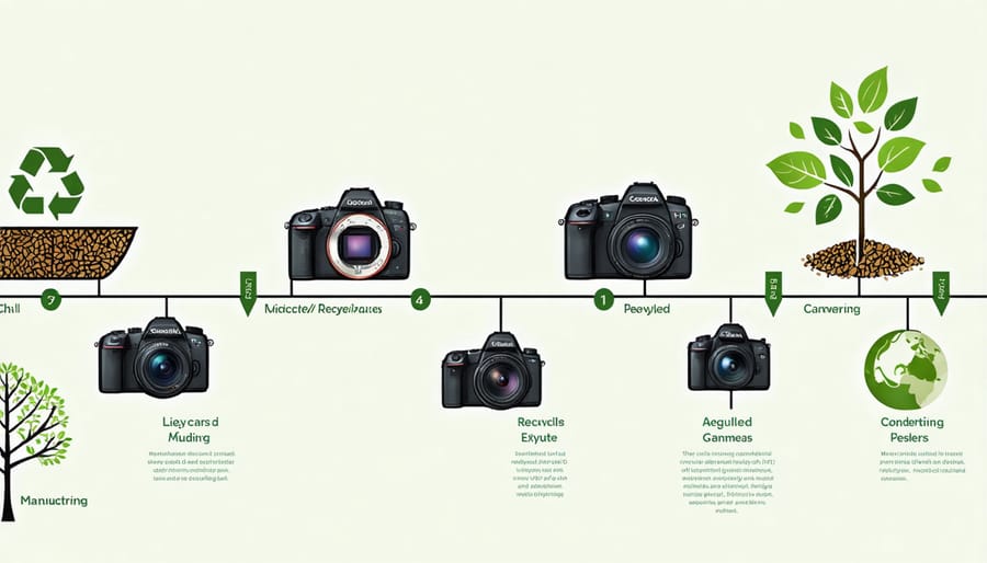 Visual representation of how recycled materials are incorporated into high-speed camera production