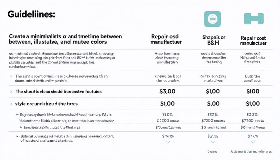 Cost and time comparison chart between B&H Camera Repair and manufacturer repair services