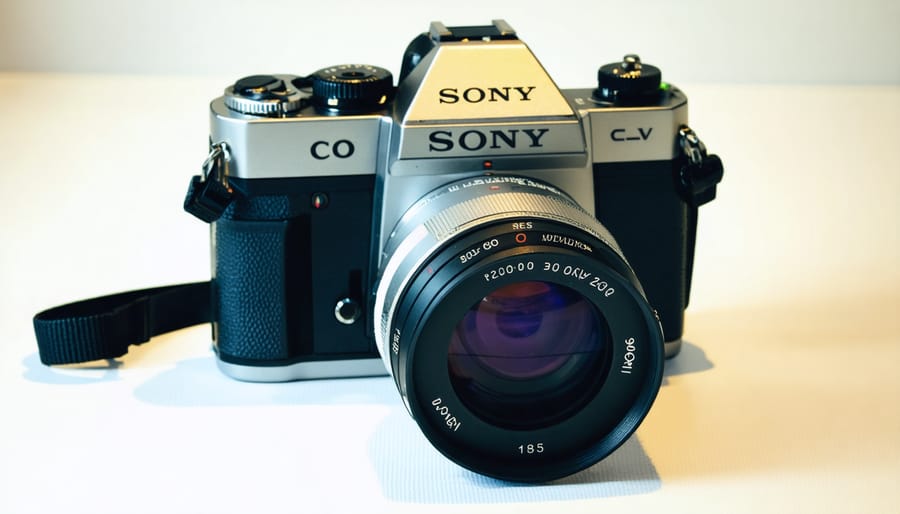 Vintage Sony Portapak CV-2000 portable video camera system showing camera head and recorder components