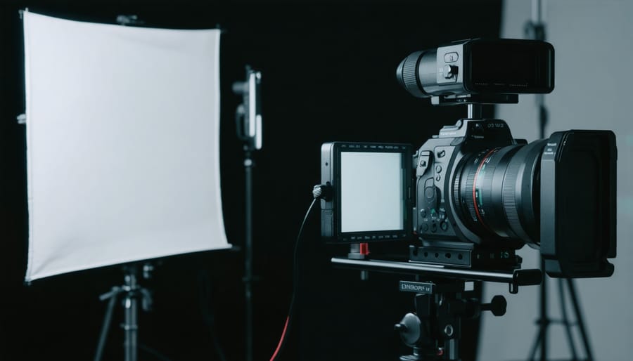 Camera rig with attached external recorder, monitor, and accessories