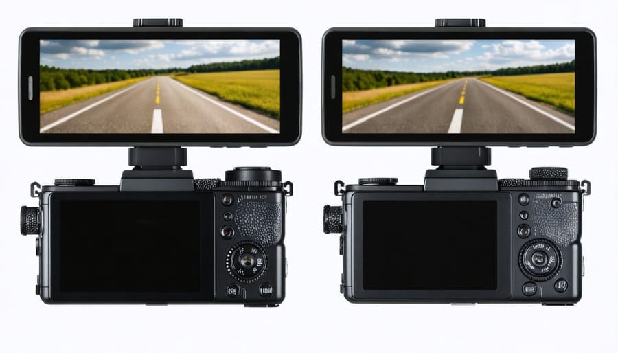 Side-by-side comparison of internal and external GPS camera systems