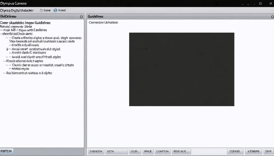 Olympus Digital Camera Updater software interface with camera detection screen