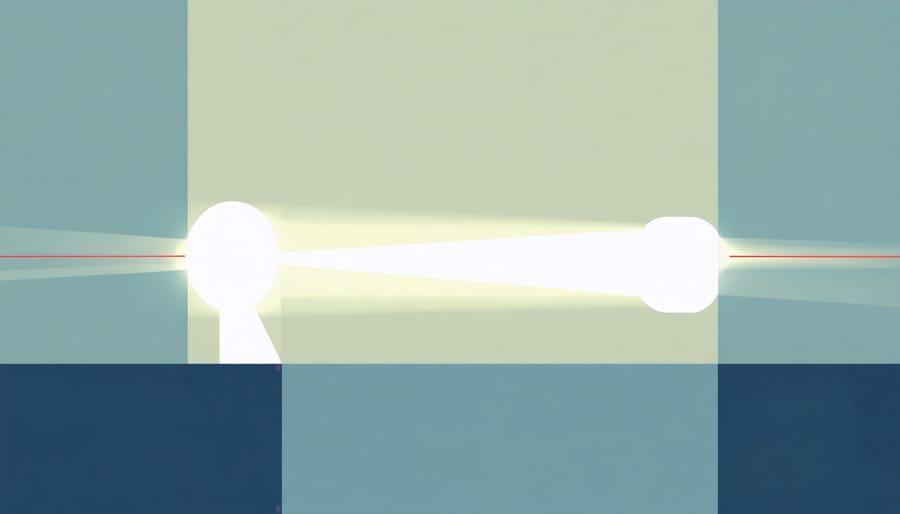 Illustration of phase detection autofocus mechanism showing split light rays and sensor comparison