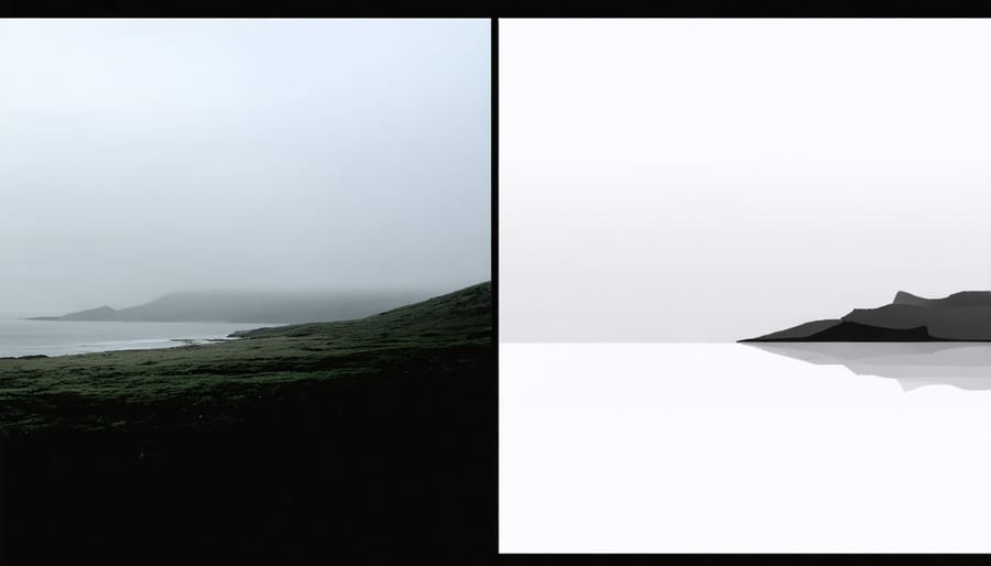 Side-by-side comparison of amateur and professional photographs of the same scene