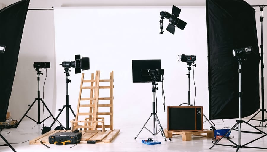 Eco-friendly green screen studio featuring recycled materials and sustainable equipment solutions