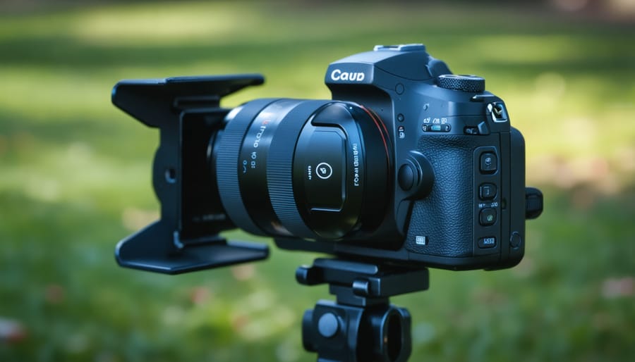 Camera LCD display demonstrating eye-tracking autofocus system in action