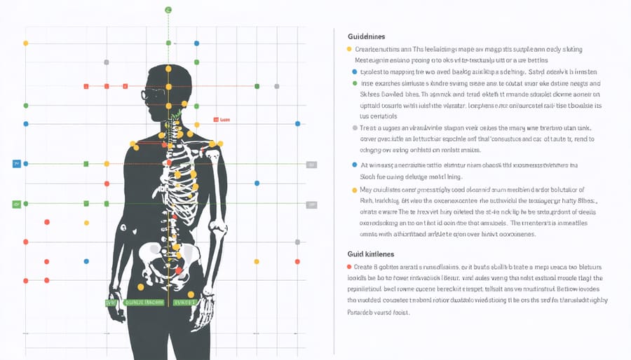 Illustration of motion capture tracking points and skeletal mapping system using a webcam