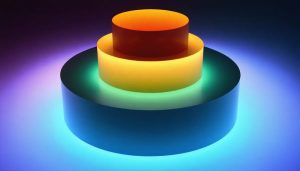 Visualization of the X-Sense camera sensor's three-layer architecture, illustrating the advanced light sensitivity and color accuracy effects of the innovative sensor design.