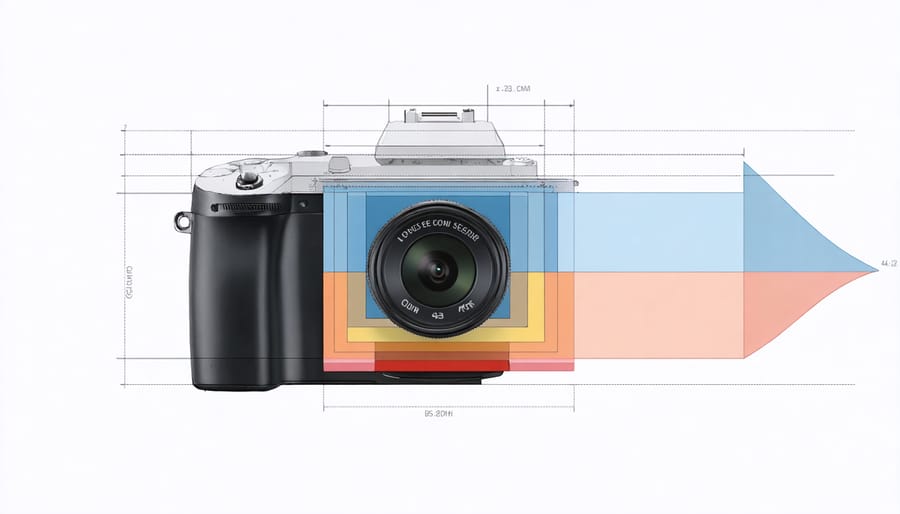 Cross-sectional diagram of X-sense camera sensor architecture showing multiple layers and components