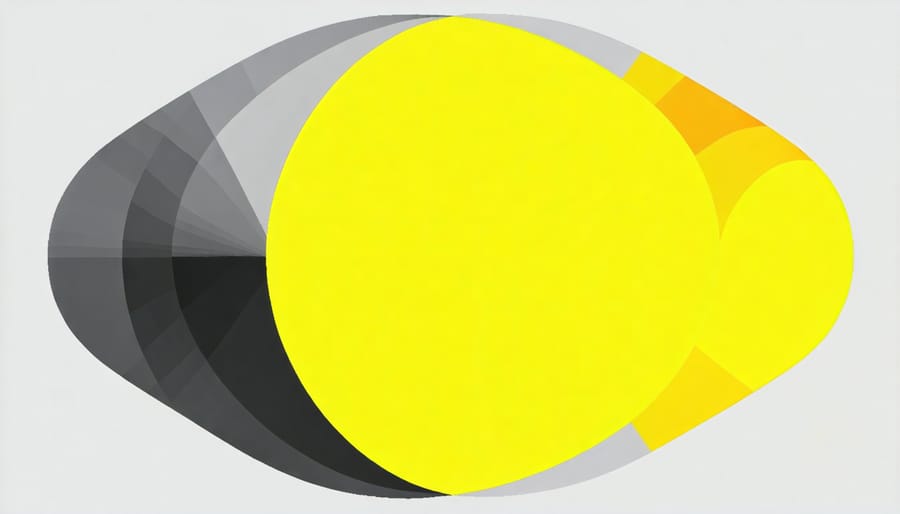 Technical diagram showing yellow color relationships and grading zones on a color wheel