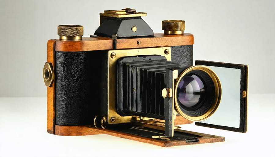 Historical Daguerreotype camera showing early photographic technology