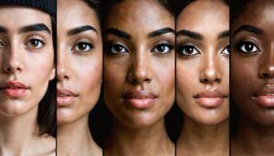 A side-by-side comparison of three portraits captured at different focal lengths, illustrating how wide-angle, standard, and telephoto lenses alter facial proportions and background appearance.