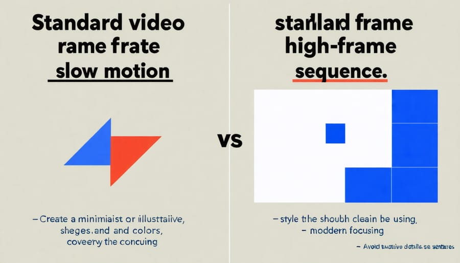 Side-by-side comparison of 24fps and 120fps video frames showing motion difference