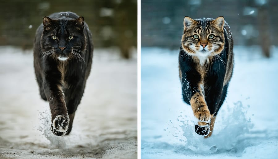 Split-screen showing an action photo before and after exposure and sharpness adjustments