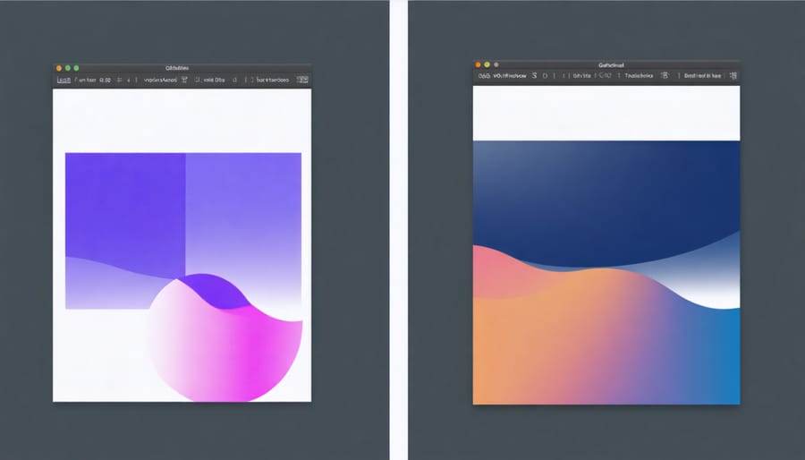 Side-by-side comparison of traditional and AI-powered photography workflow interfaces
