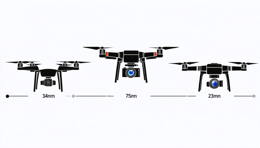 Infographic comparing different drone camera sensor sizes and resulting image quality