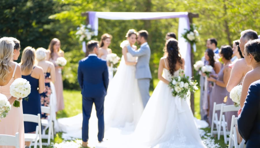 Wedding photographer wearing two professional DSLR cameras with different lenses