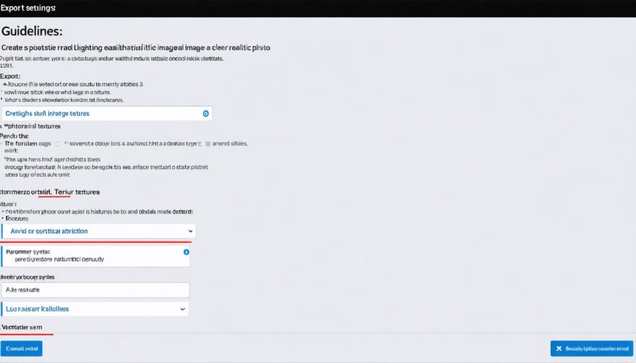 Video export settings panel showing recommended export parameters