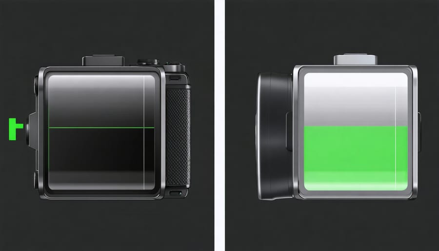 Comparison of K1000 light meter readings with fresh and depleted batteries