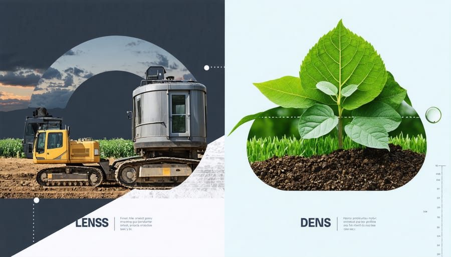 Side-by-side comparison of traditional versus eco-friendly lens manufacturing processes