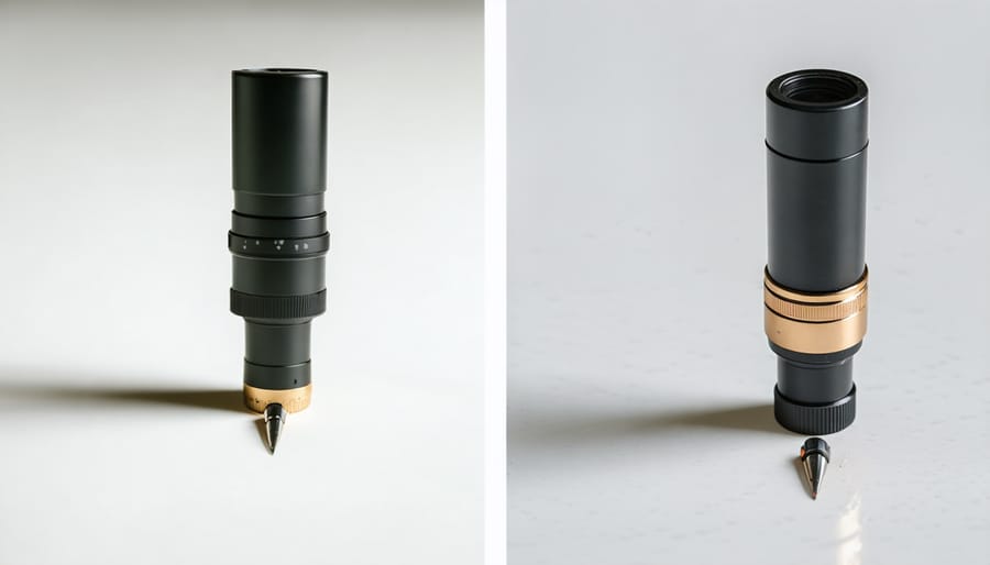 Comparison between new and used lens cleaning pens showing wear indicators