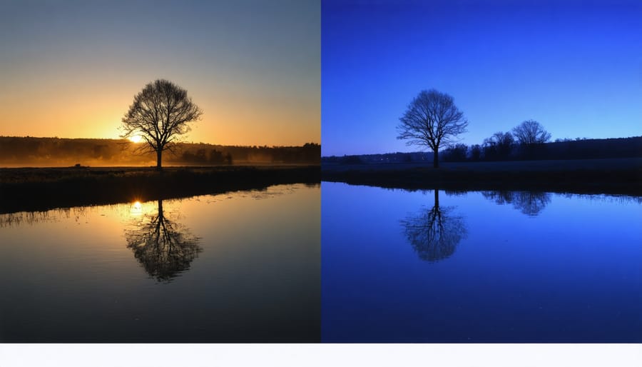 Contrasting lighting effects demonstrating how light shapes photographic mood and meaning