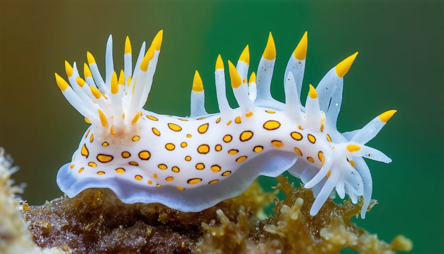 Detailed macro photograph of a colorful nudibranch showing ideal composition techniques