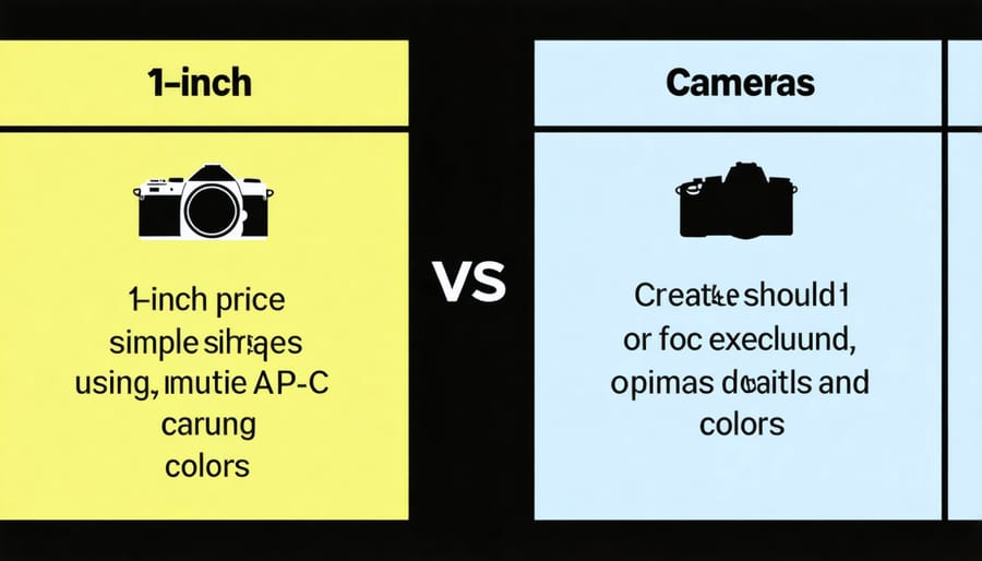 Price comparison chart showing typical costs of 1-inch and APS-C camera systems