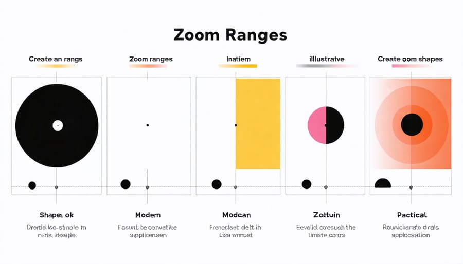 Visual comparison of different PTZ camera zoom capabilities and use cases