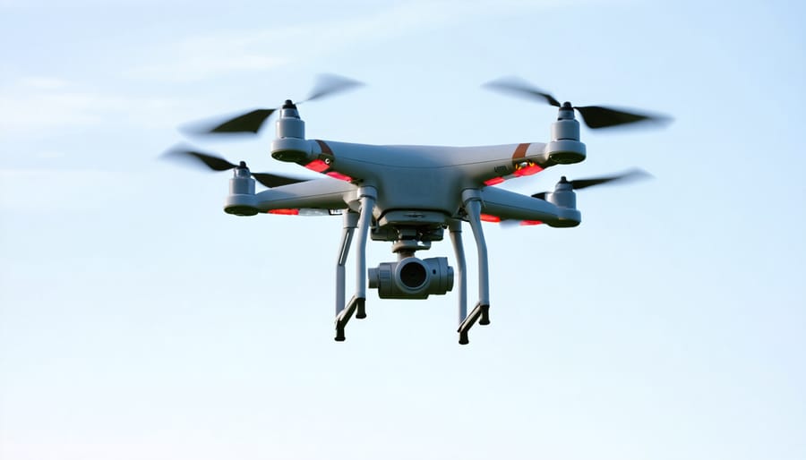 Drone maintaining safe distance from protected wildlife area