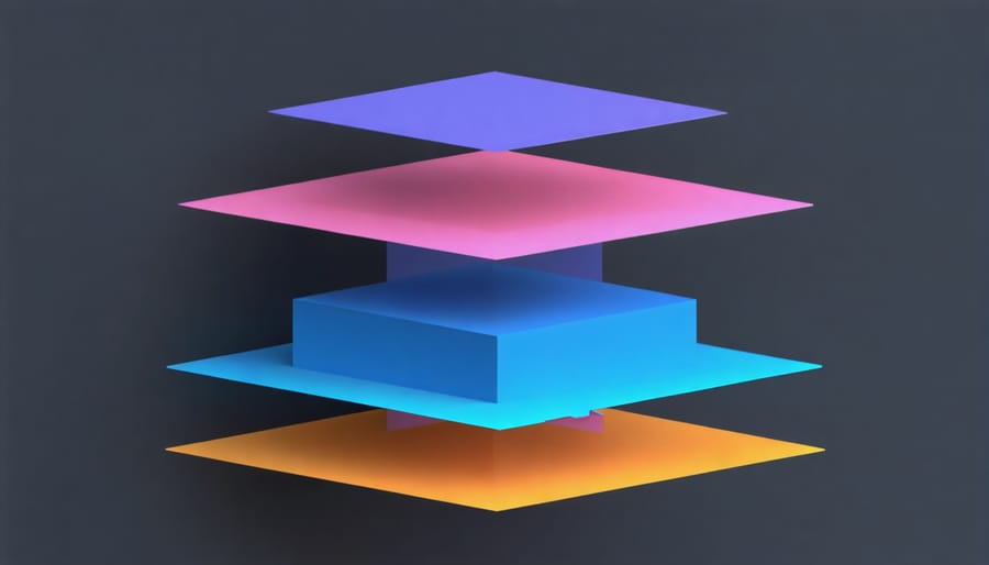 3D representation of how AI creates depth maps in virtual reality, with different colors indicating varying depths