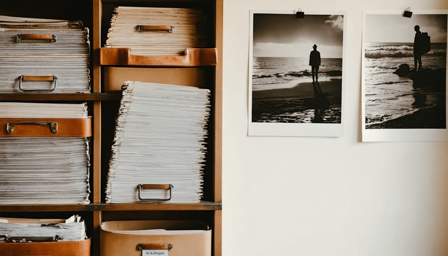 Acid-free storage boxes, sleeves, and climate-controlled storage system for preserved photographs