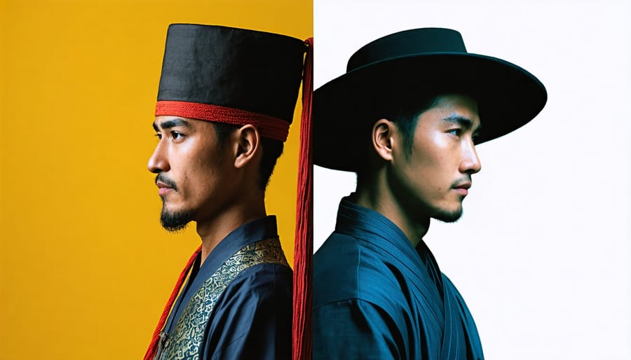 Composite portrait showing cultural duality of a diaspora photographer