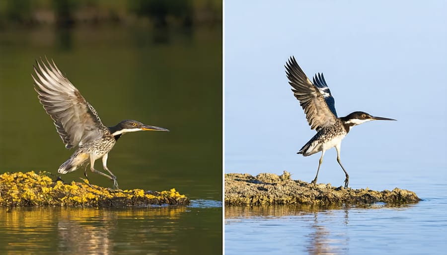Before and after comparison of a migration photograph showing responsible editing techniques