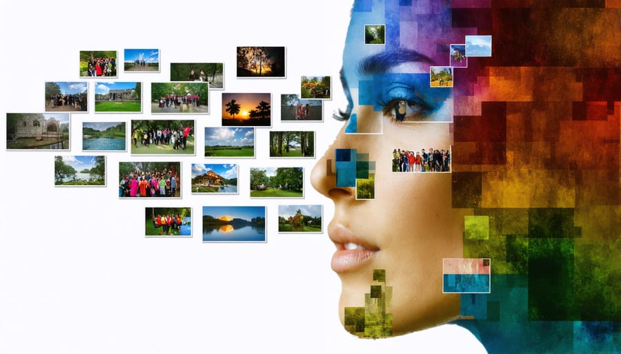 Visual representation of diaspora photography spreading through social media platforms