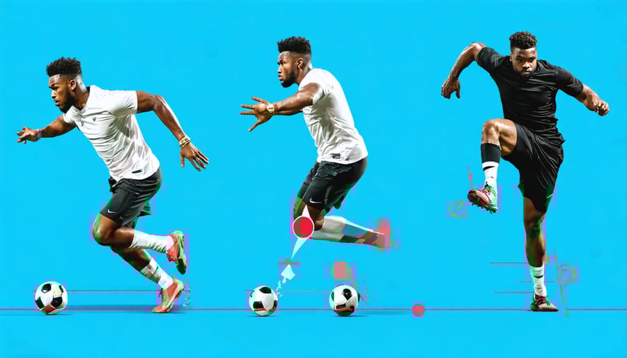 Multiple frames of an athlete running with highlighted AF points showing subject tracking