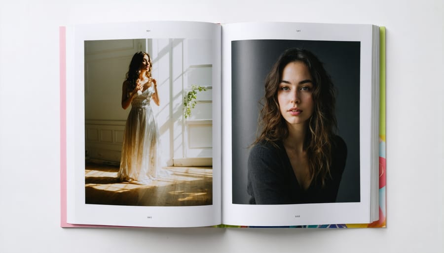 Overhead view of basic zine-making tools and materials on workspace