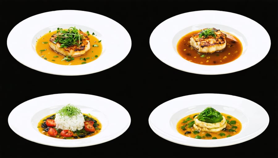 Multiple angles of the same food dish demonstrating different composition perspectives