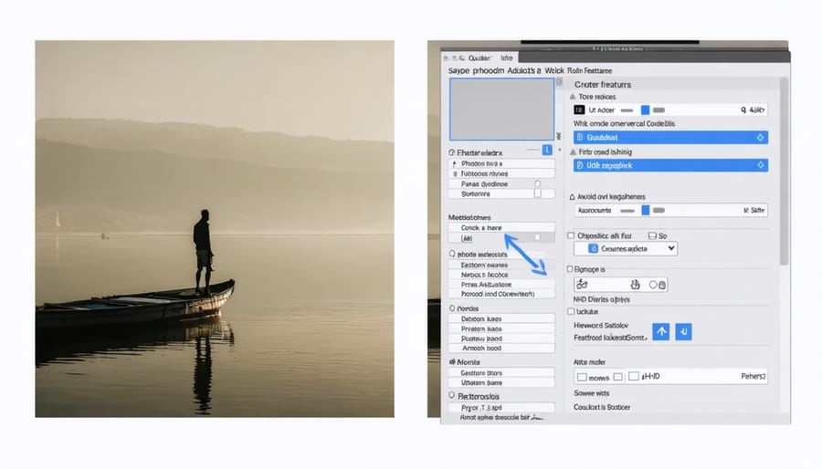 Photoshop's metadata panel interface highlighting quick access tools and common fields